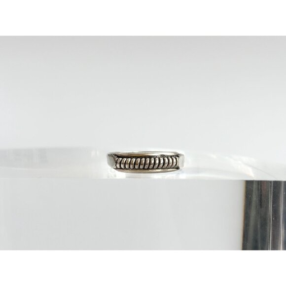 Coil Vintage Geometric Style Flat Sided 925 Sterling Silver Vintage Ring - sz 9 - Picture 15 of 16